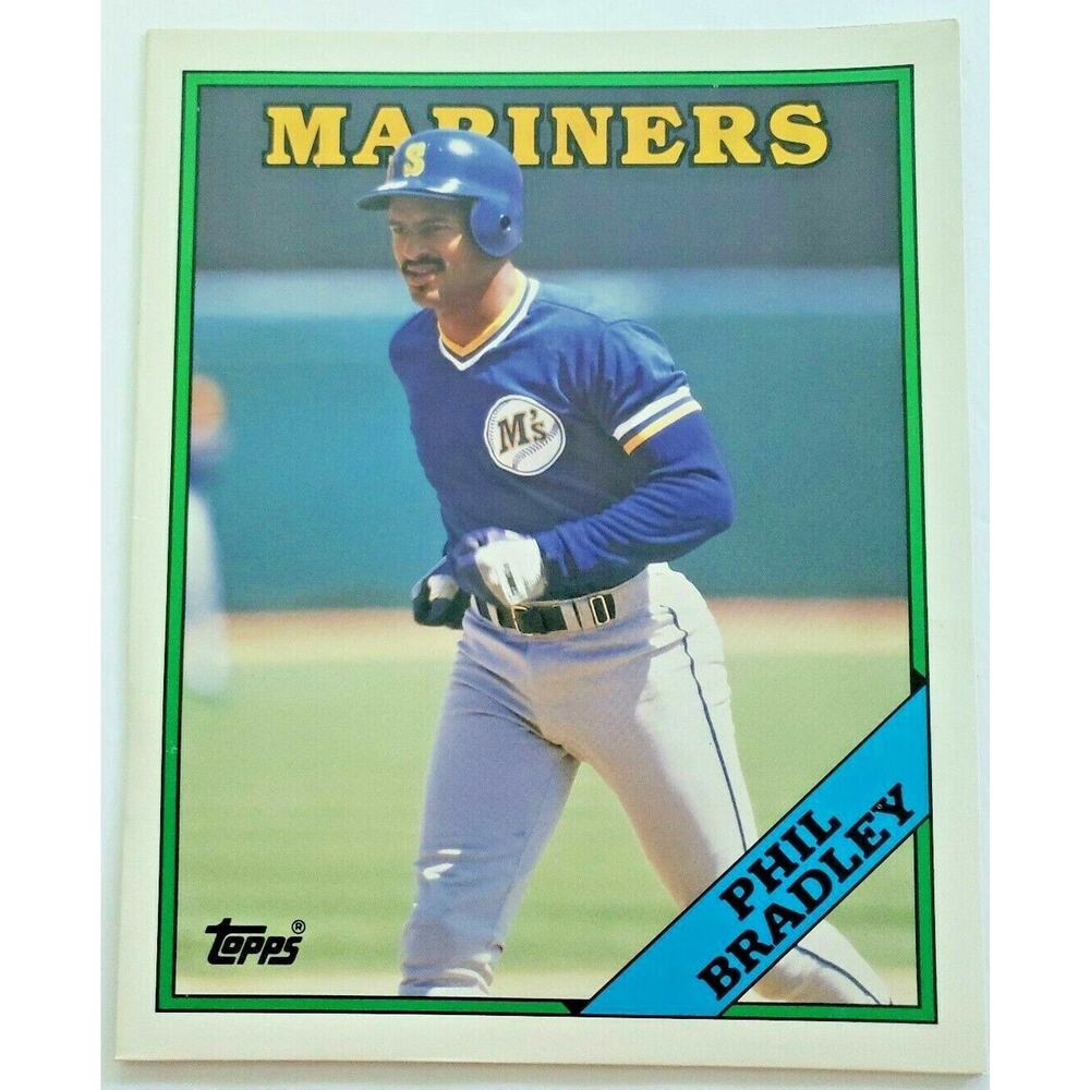 1988‎ Topps Phil Bradley Baseball Duo-Tang School Paper Pocket Folder New